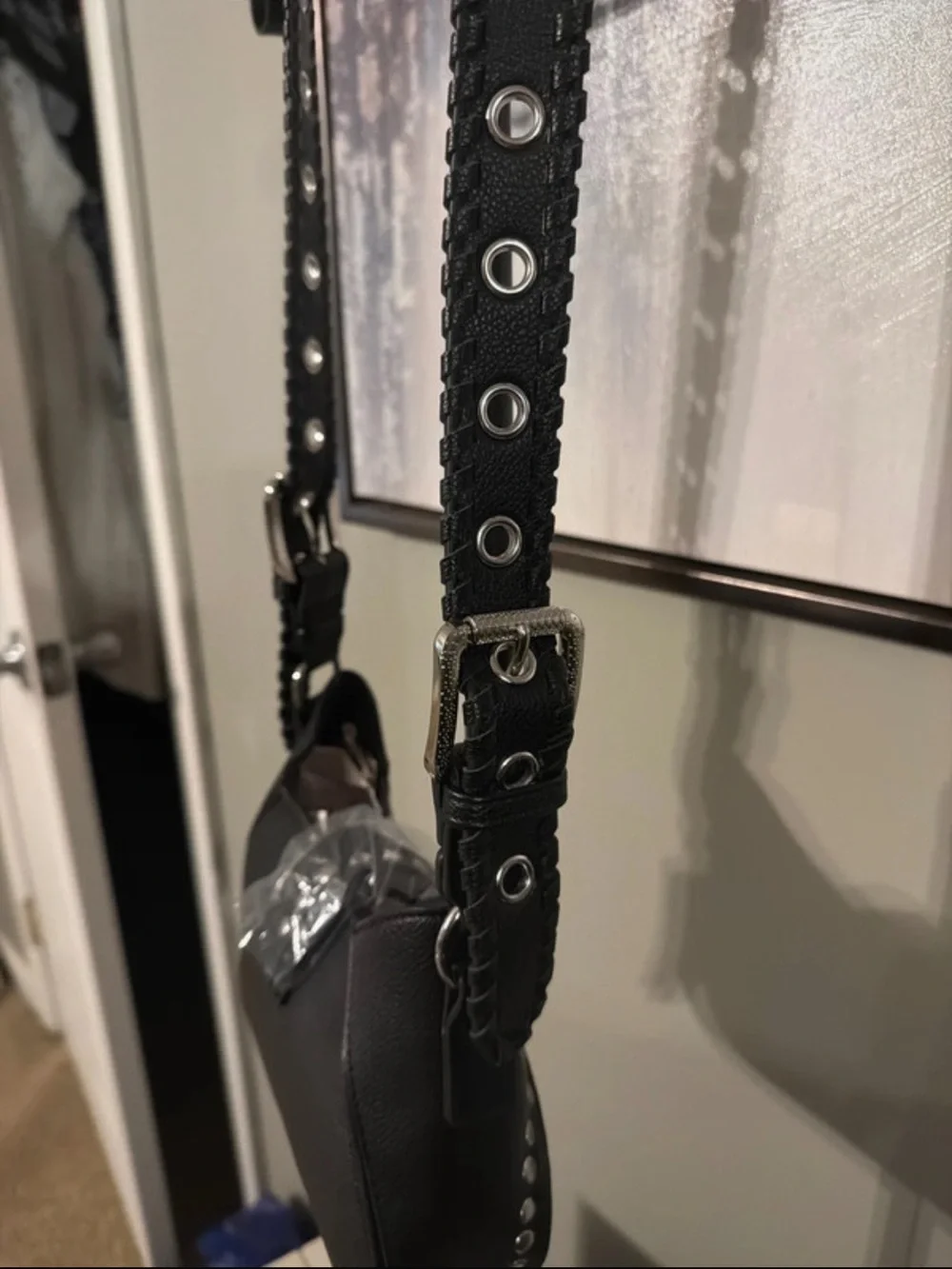 Black Studded Crossbody Bag - Women Bags